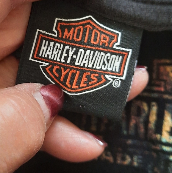 Harley-Davidson Charcoal Short Sleeve Tee 2xl And Flames Skull Cap - Picture 2 of 11